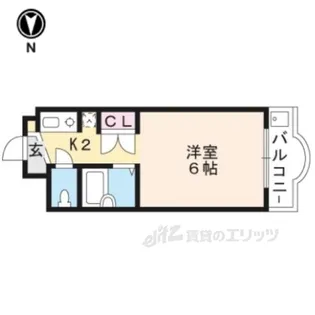 長曽ハイツ2【3階】の間取り