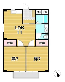 テクノハイム本宿 桃【2階】の間取り