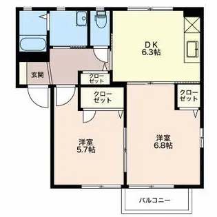 新潟県長岡市上除町【アパート】の間取り