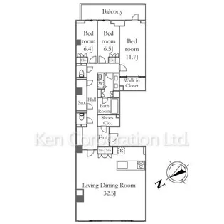 グランドメゾンThe山手253Marks【3階】の間取り