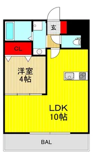 1LDKの間取り画像