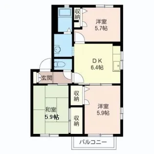 クレスト広田III【1階】の間取り