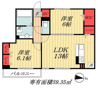 千葉県市川市原木1【アパート】の間取り