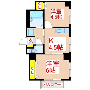 サンロイヤル新屋敷【6階】の間取り