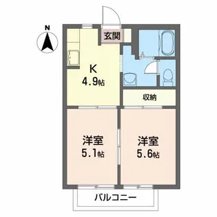 ハイツ白河【2階】の間取り