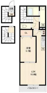 1LDKの間取り画像