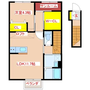 1LDKの間取り画像