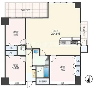 熊本県熊本市中央区水前寺6【マンション】の間取り