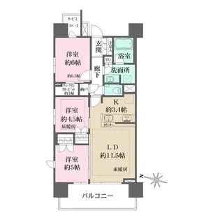 ザ・パークハウスさいたま新都心【11階】の間取り