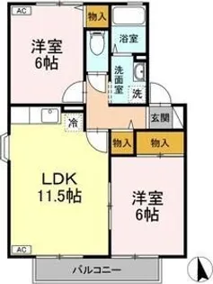 トゥインクル土手内 A【2階】の間取り