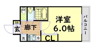 プレサンス北堀江【14階】の間取り