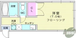 1Kの間取り画像