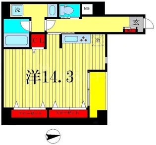カミュー松戸北小金【1階】の間取り