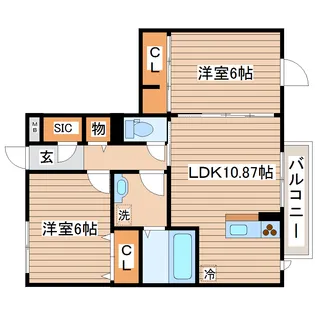 リアントゥール【1階】の間取り