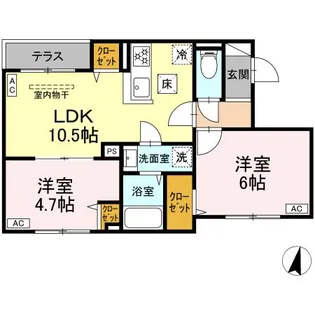 東京都中野区若宮1【アパート】の間取り