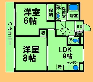 2DKの間取り画像