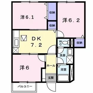 兵庫県加古郡稲美町六分一【アパート】の間取り