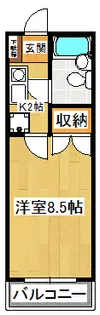 ジュネス市川【4階】の間取り