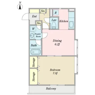 ボンヌ・シャンス【2階】の間取り