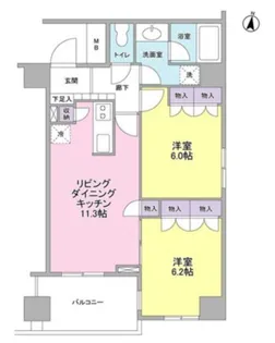 ケーズ新中野【K ?S新中野】【7階】の間取り