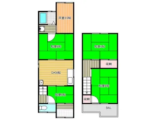 大阪府柏原市田辺2【一戸建】の間取り