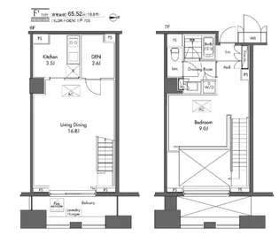 グラディート汐留ロッソ【7階】の間取り