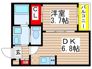ハーモニーテラス長戸【1階】の間取り