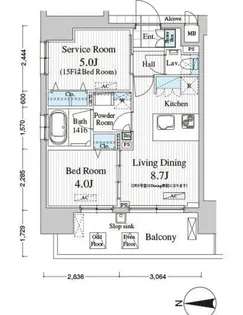 Totsu Residence Kaminarimon【3階】の間取り