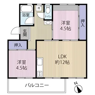 稲毛海岸三丁目団地19棟【1階】の間取り