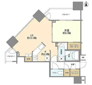 ミッドサザン・レジデンス御殿山【3階】の間取り