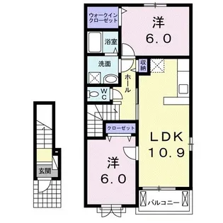 ウィステリア陽寿III【2階】の間取り