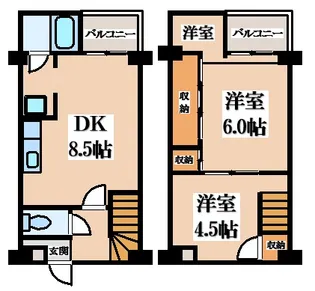 ビレッジハウス倉治の間取り