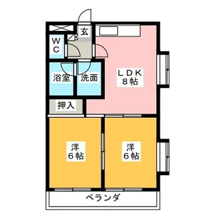 エクセルタウンはなみずき【2階】の間取り