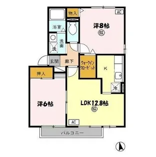 アヴァンセ・イチバ B【2階】の間取り