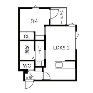 イー エフ千歳駅【3階】の間取り