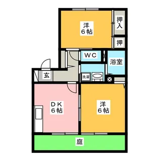 パークサイド中矢部【1階】の間取り