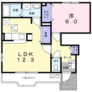 グレイスフルB【1階】の間取り