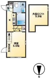 ハーモニーテラス梅田III【2階】の間取り