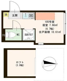 クレシア下高井戸【1階】の間取り