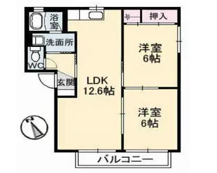 バリュージュアカギ【1階】の間取り