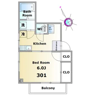 コーポワガツマ【3階】の間取り