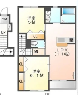 カネハナコートI番館【2階】の間取り