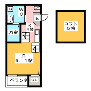 ハーモニーテラス川名町【1階】の間取り
