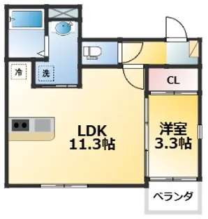 DiiRA下新庄【2階】の間取り