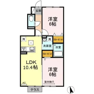 ラウレア福田 B棟【1階】の間取り