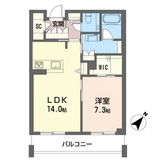 ウィズプラス浦和美園 ウエスト C棟【2階】の間取り