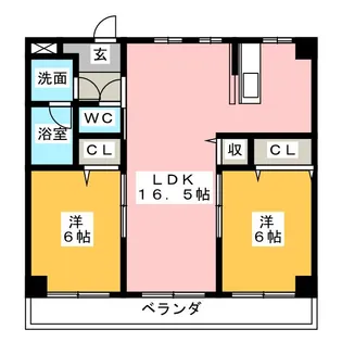エステート福田町【1階】の間取り