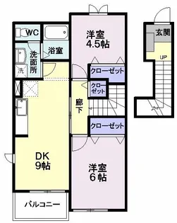 アルカンシェル エスティA【2階】の間取り