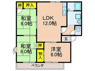 エクセル平井II B棟【1階】の間取り