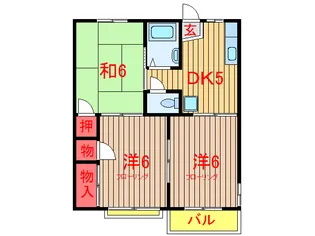 ガーデンハイツ遠部I【1階】の間取り